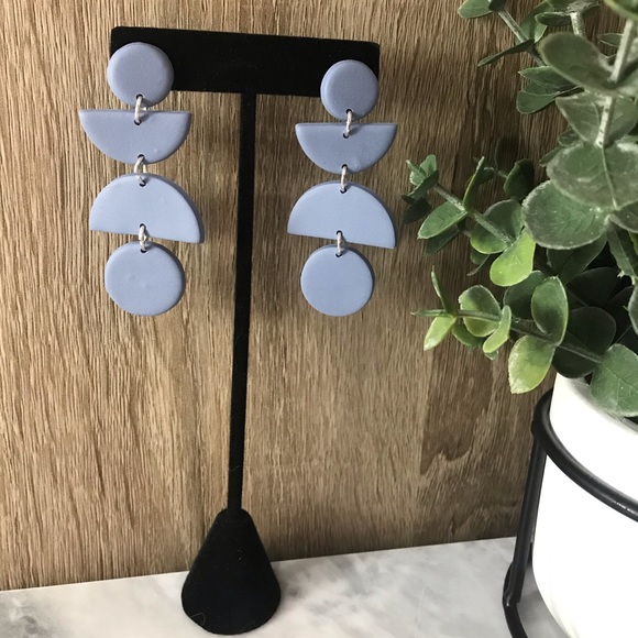 Slate Blue Polymer Clay Earrings - Picture 2 of 5